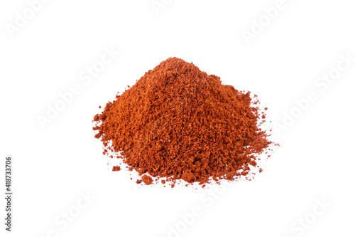 Tandoori Masala mix of spices heap isolated on white background. Spices and food ingredients.