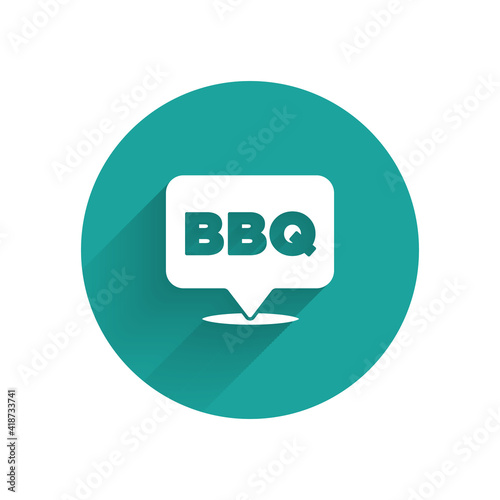 Paper cut Barbecue icon isolated on blue background. Heat symbol. BBQ grill party. Paper art style. Vector.