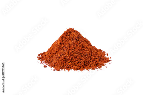 Tandoori Masala mix of spices heap isolated on white background. Spices and food ingredients.