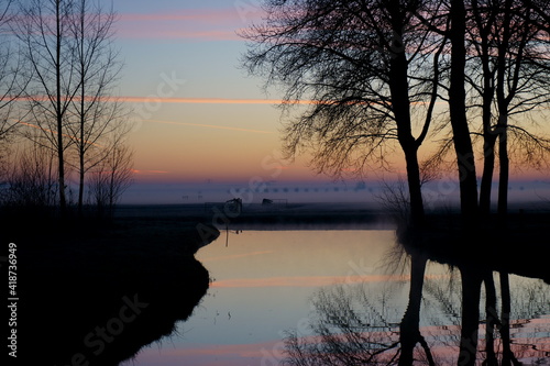 sunrise over the river