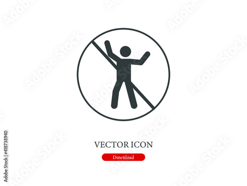 No dancing vector icon.  Editable stroke. Linear style sign for use on web design and mobile apps, logo. Symbol illustration. Pixel vector graphics - Vector