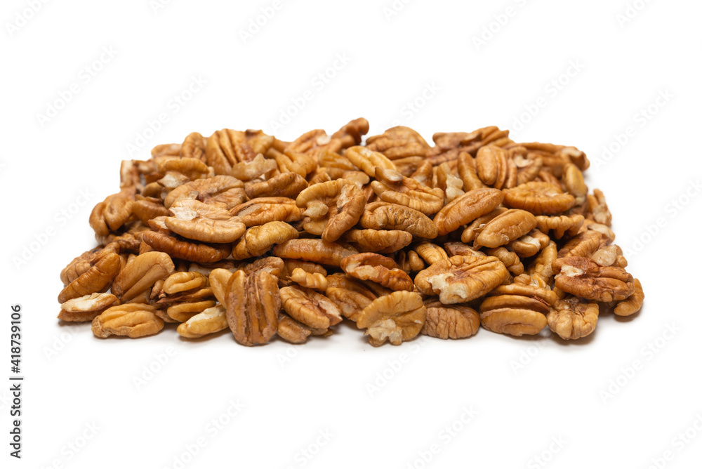 Pecan-nut isolated on white background. Pecan-nut isolated on white background.
