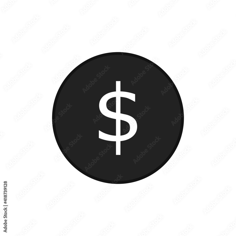 money icon with minimal coin money isolated on white background for business financial. money icon with minimal coin money isolated on white background for business financial.