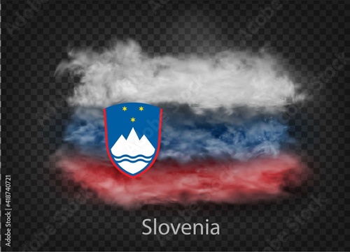Obraz na plátně background of flag of smoke and clouds