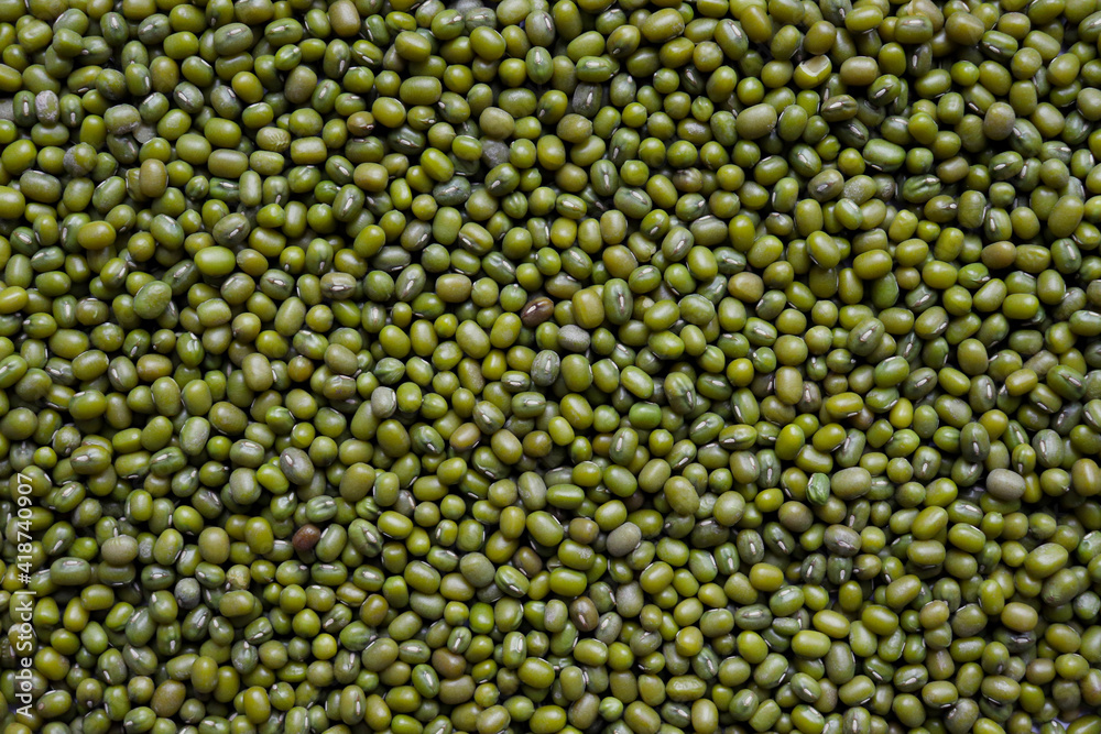Mung bean background. Green bean mash texture. Legumes. Mung bean background. Green bean mash texture. Legumes.