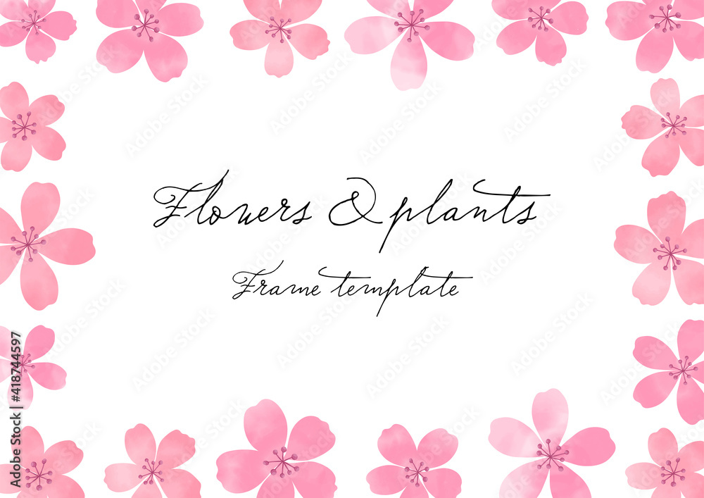 Flowers and plants Frame template