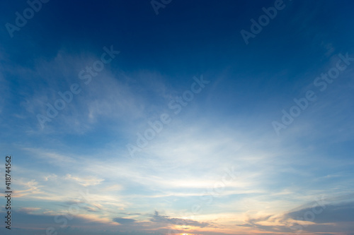 Fototapeta Naklejka Na Ścianę i Meble -  blue sky background with tiny clouds