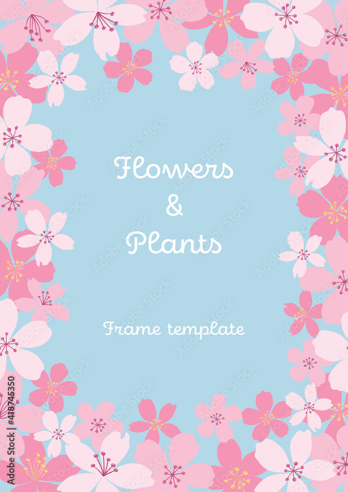 Flowers and plants Frame template