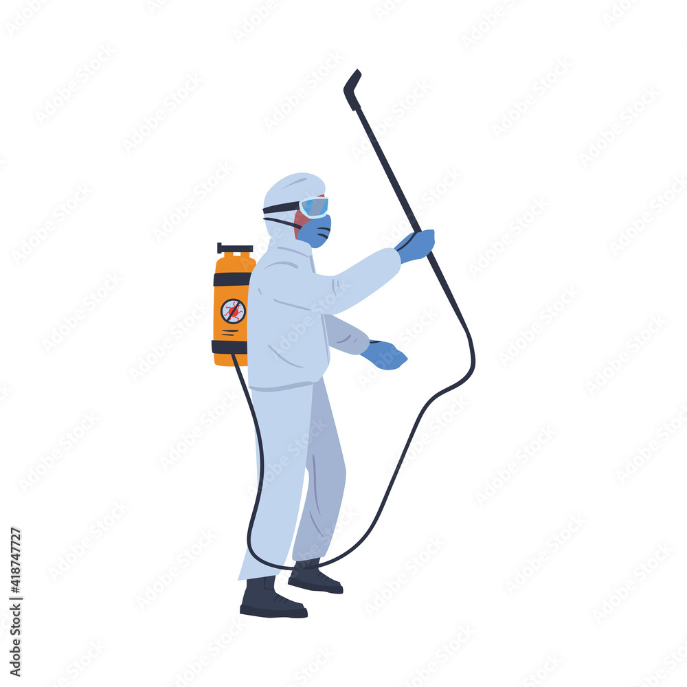 Fototapeta premium Man disinfecting virus