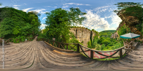 Slap canyon 360 degree equilateral panorama. Safranbolu, Karabük, Turkey