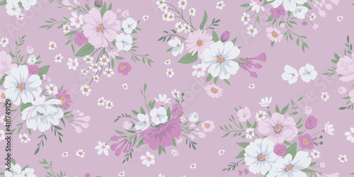 Seamless pattern with cute 2