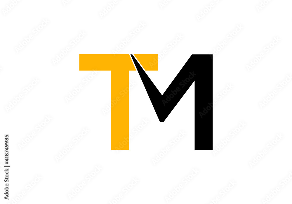 Initial Monogram Letter T M Logo Design Vector Template - obrazy, fototapety, plakaty 