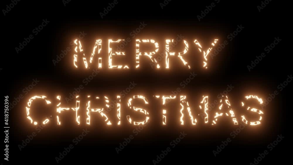 Word Merry Christmas, sparkles and flashes on a black background Word Merry Christmas, sparkles and flashes on a black background