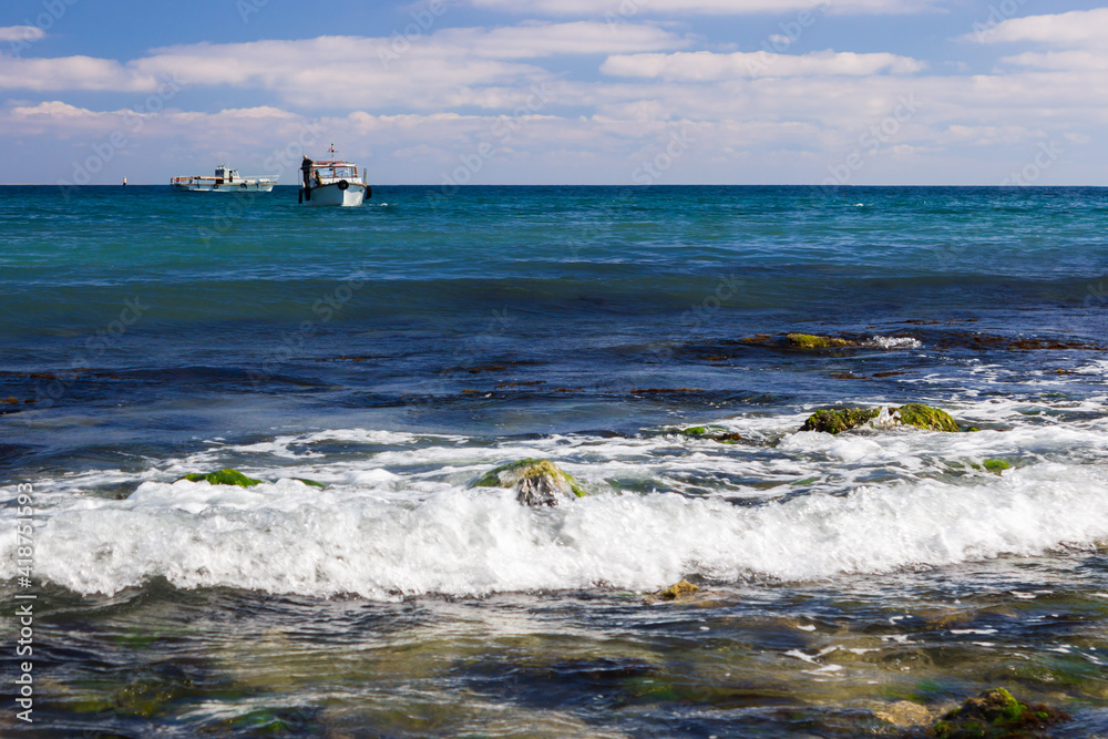 The Black Sea coast at Feodosia, Crimea.