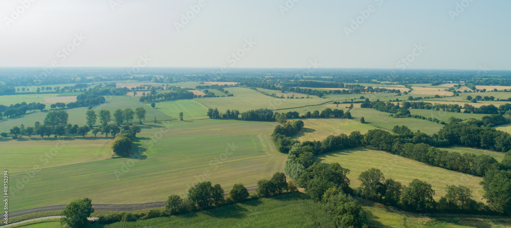 Drohnen Luftaufnahme von diversen Agrarfeldern