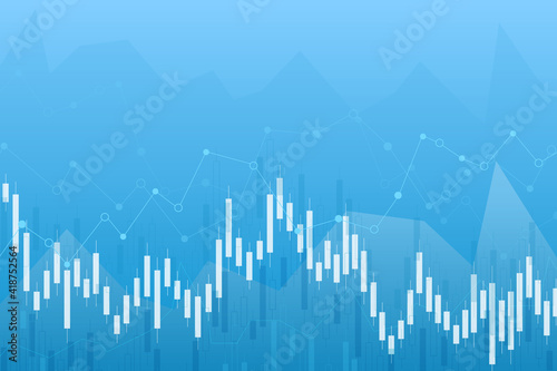 Candle stick graph chart of stock market investment trading, Bullish point, Bearish point. trend of graph vector design.