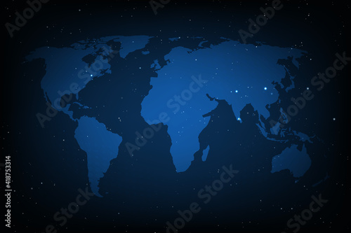 Blue world map