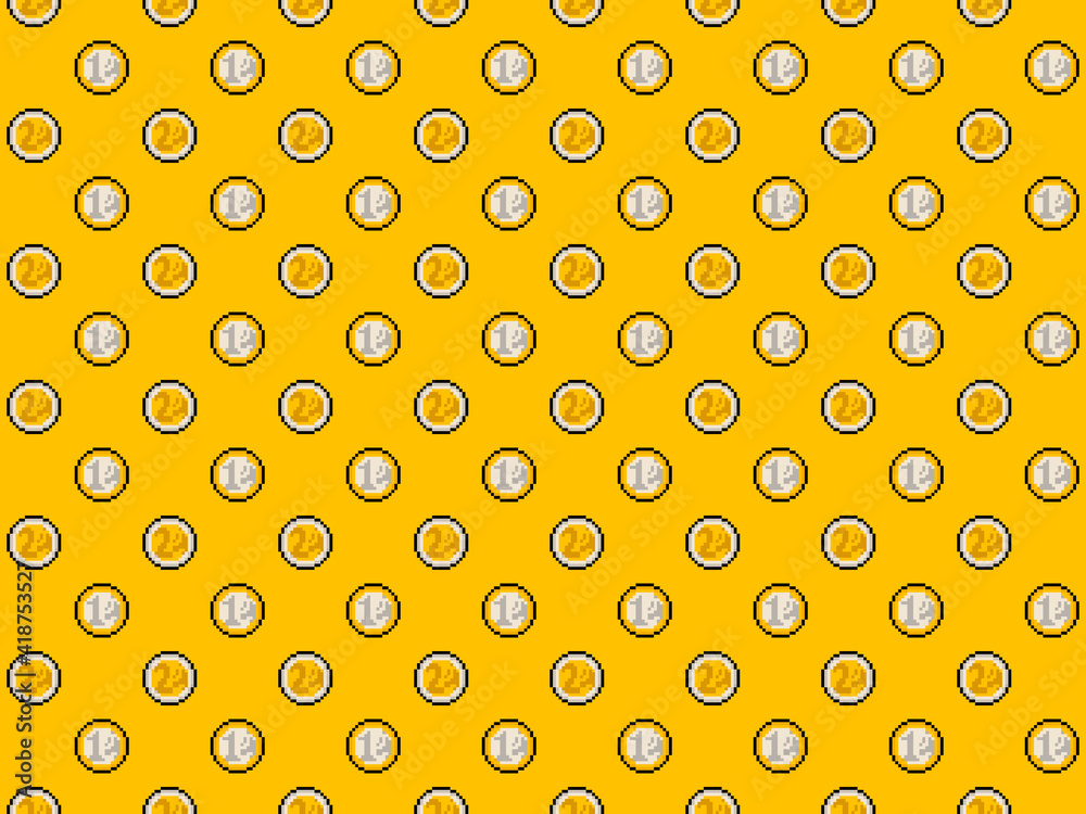 Pixel Euro coins background (seamless pattern) Pixel Euro coins background (seamless pattern)