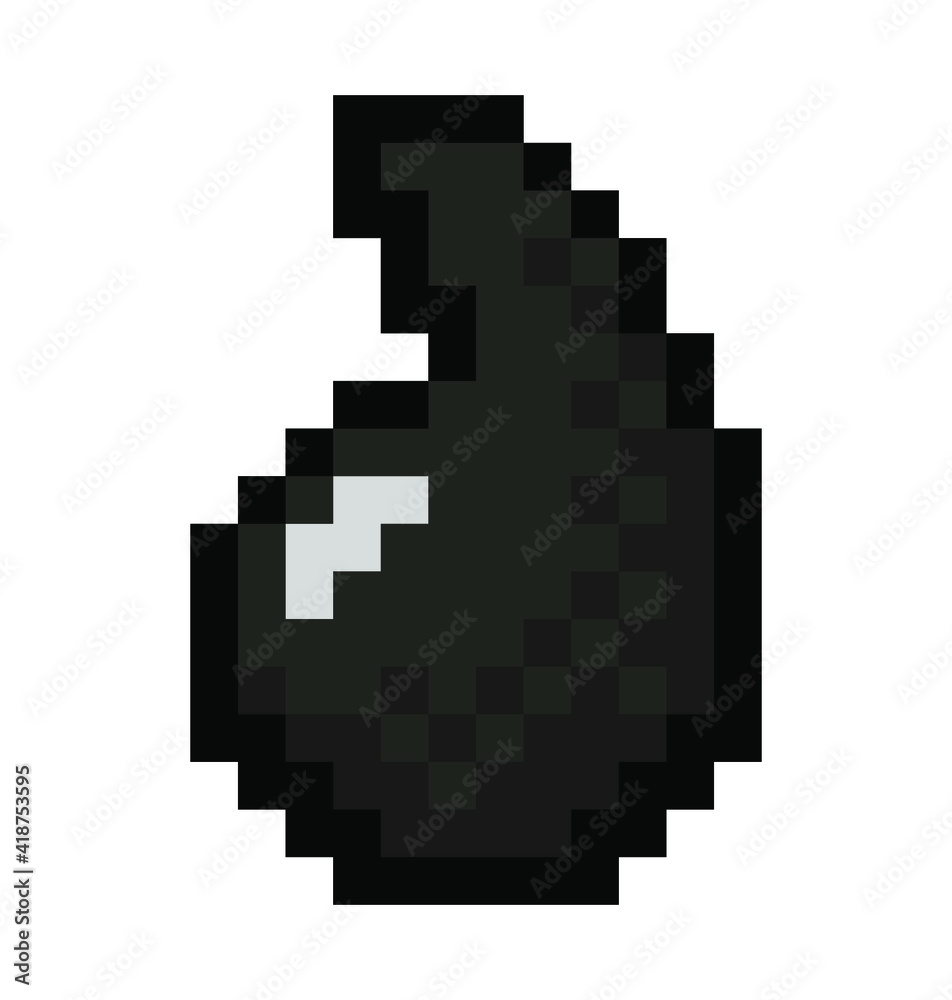 Pixel oil droplet - vector, isolated Pixel oil droplet - vector, isolated