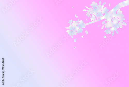 桜 枝 シルエット 背景 ピンク グラデーション 和風 美しい 春 イメージ