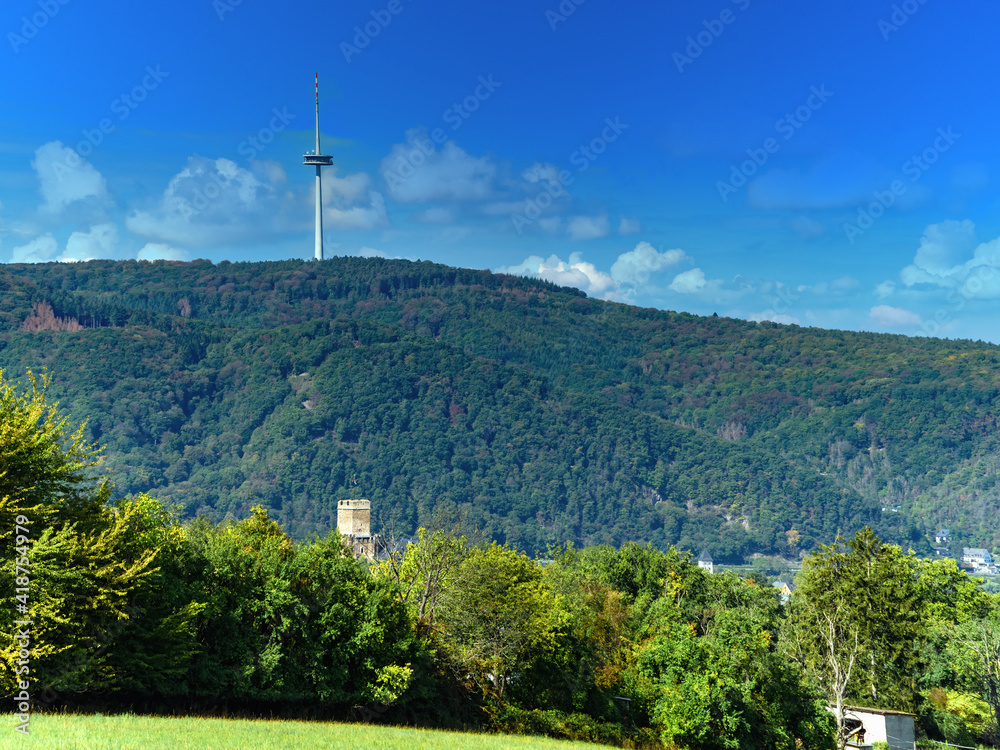 view of the TV tower. Lahnstein Germany