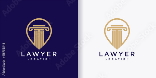 Law logo vector template design with creative luxury inspiration concept