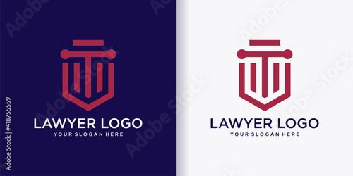 Law logo vector template illustration design with creative inspiration concept