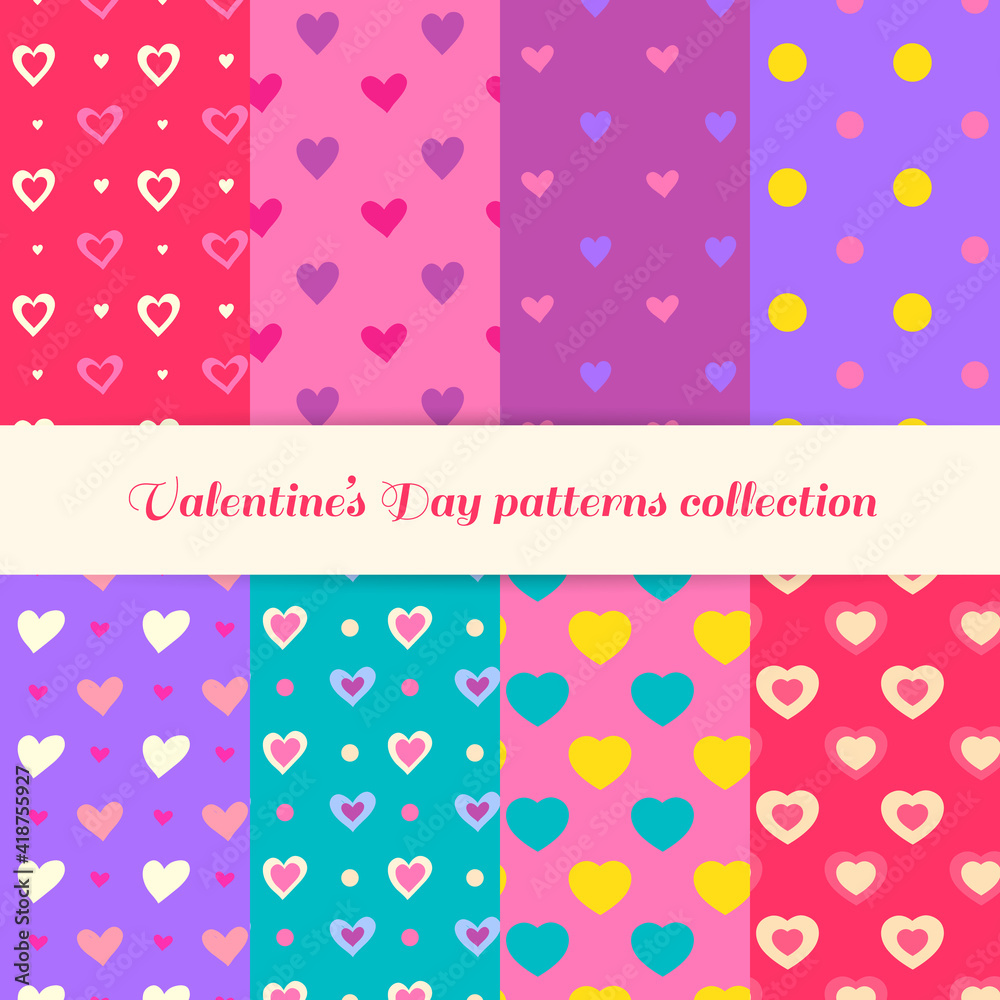Valentine's day patterns collection. Love patterns. Valentines day patterns Valentine's day patterns collection. Love patterns. Valentines day patterns