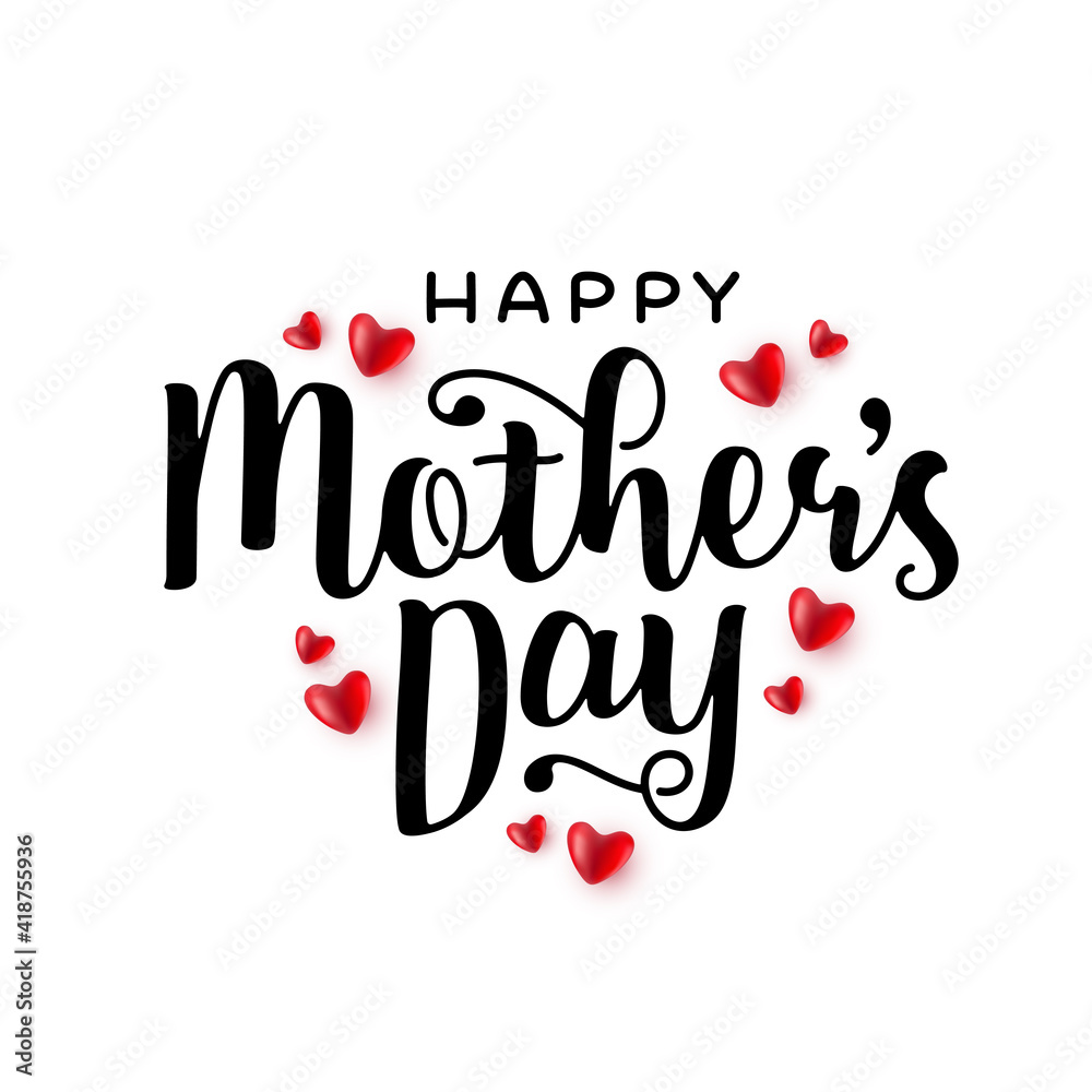 Mothers day greeting card lettering. Mother day card typography. Vector illustration.