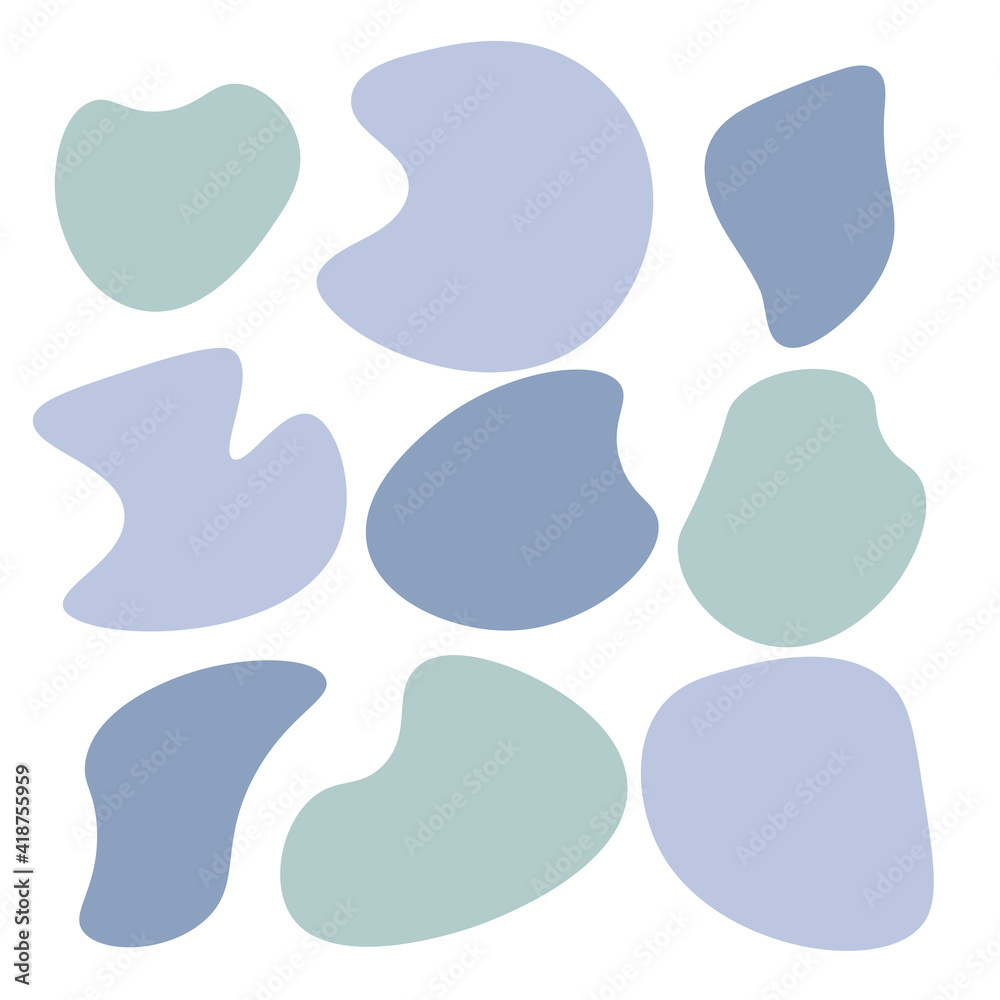 Set of blue vector blob, abstract shapes. Basic simple circle vector shape. Set of blue vector blob, abstract shapes. Basic simple circle vector shape.