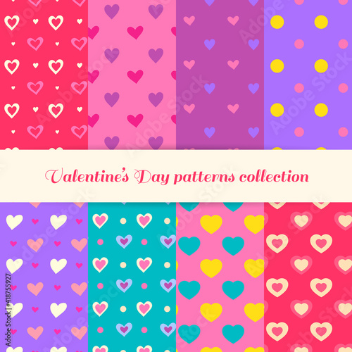 Valentine's day patterns collection. Love patterns. Valentines day patterns © DesignToonsy