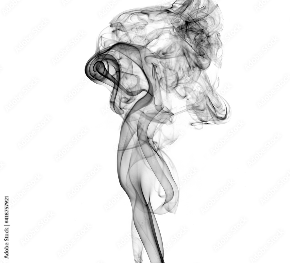 Cloud of black smoke isolated on white background Cloud of black smoke isolated on white background