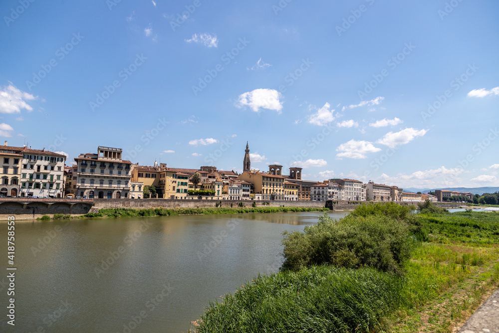  view of Arno river in Florence, Italy.