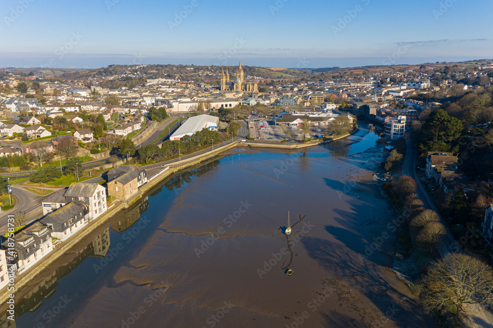 Fototapeta premium Aerial photograph taken near Truro, Cornwall, England