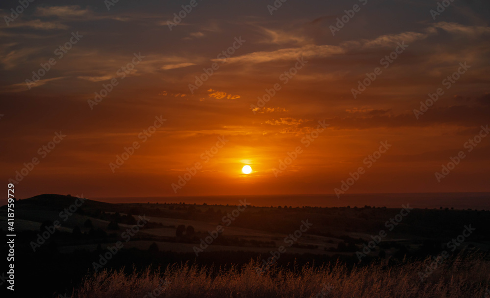 sunset in the mountains