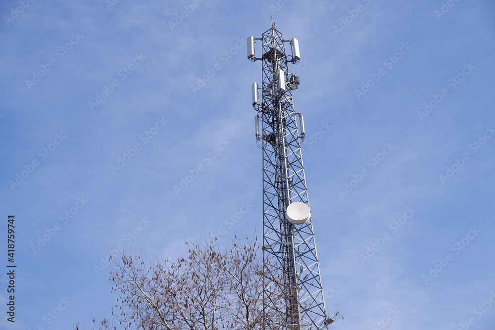 An electrical transformer is a pole with electrical wires.