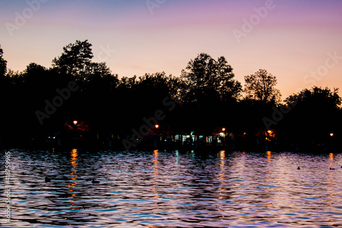 sunset over lake