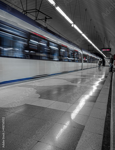 subway train in motion
