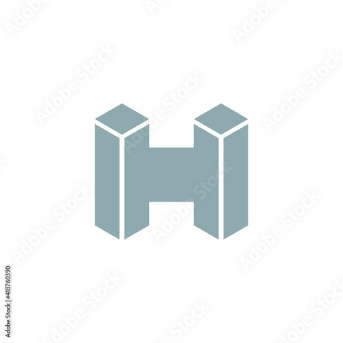 H logo design with geometry 