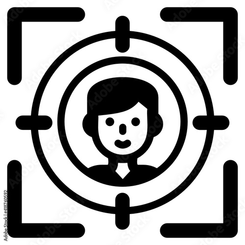 
Target customer icon in solid style 

