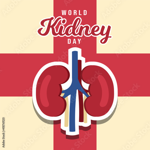 World kidney day healthcare campaign vector illustration, poster banner