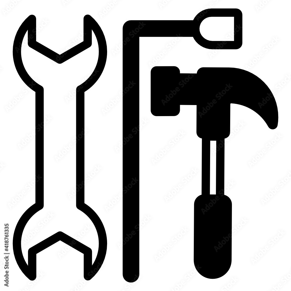 Service tools, solid icon in editable style
Service tools, solid icon in editable style