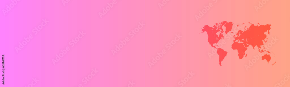 Orange & Pink Gradient World Map Vector Design