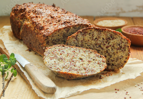 Fotografie Quinoa Chia Eiweißbrot Kohlenhydrate Low Carb Brot