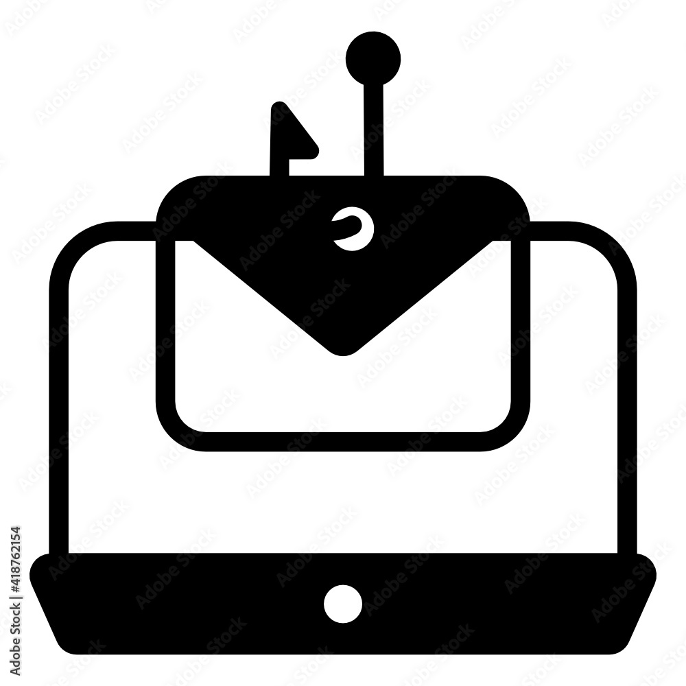 Obraz premium Phishing email glyph icon design
