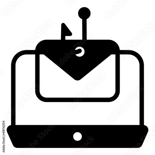 
Phishing email glyph icon design

