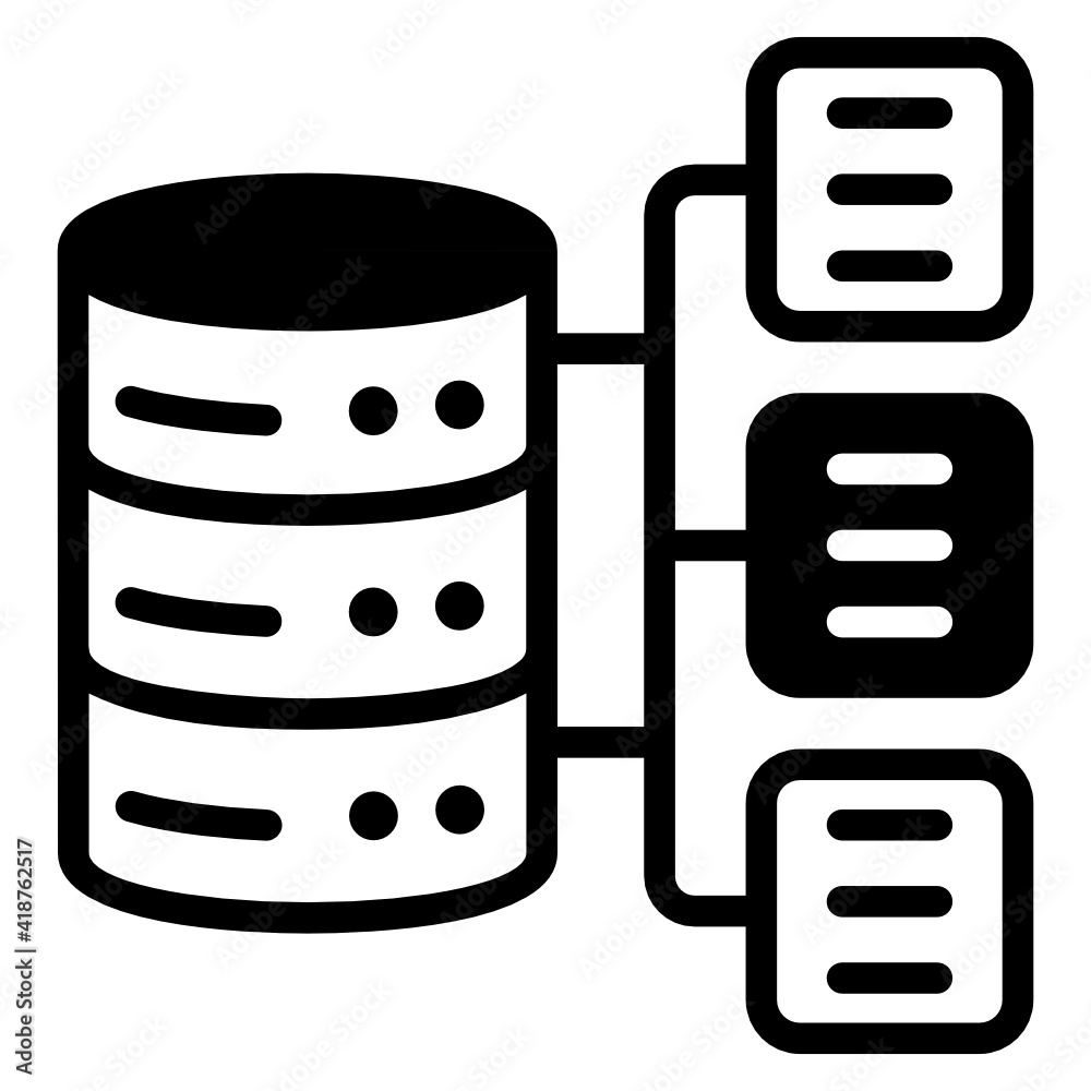 Atom with database, icon of data science
Atom with database, icon of data science