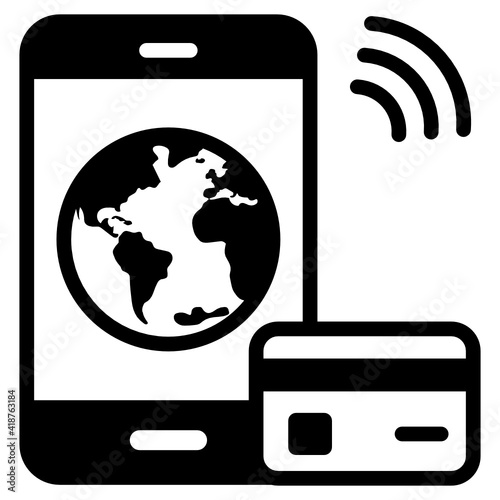 
A mobile payment icon in solid editable design

