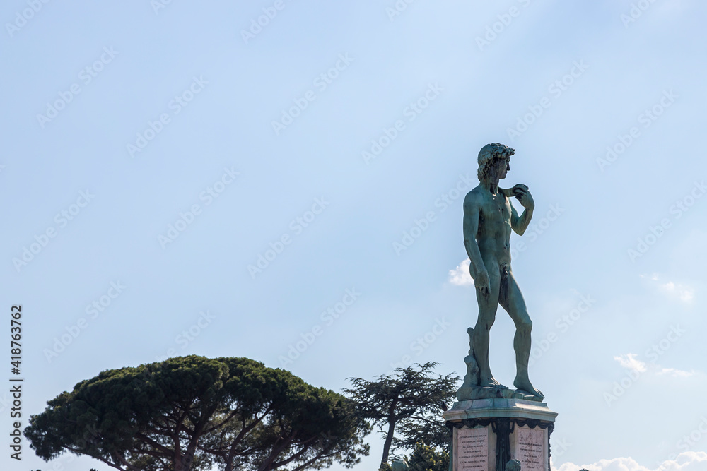 Statue of David, Piazza Michelangelo in Florence, Italy