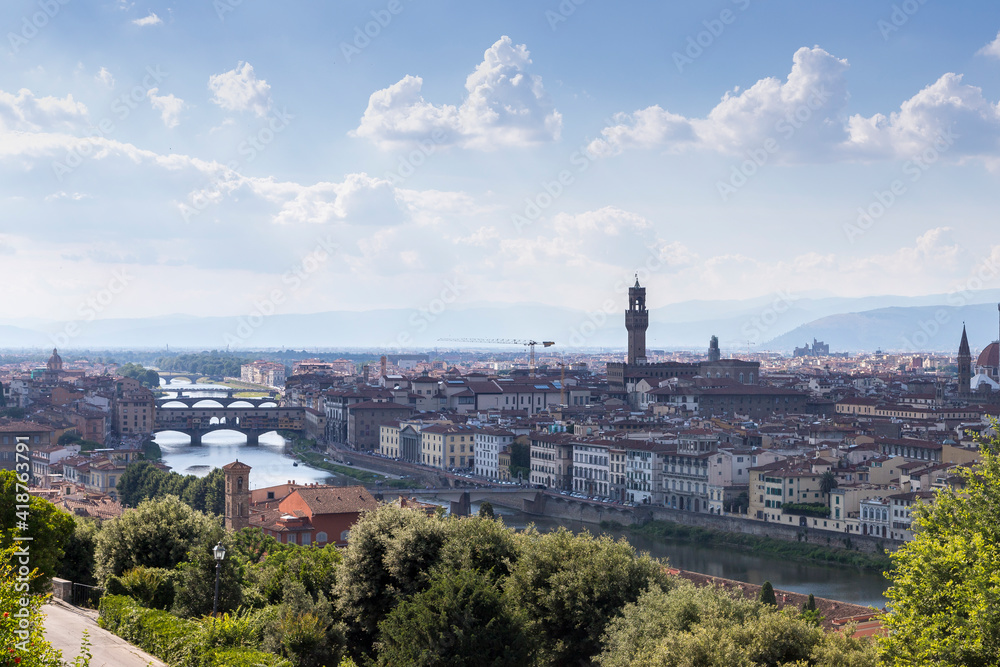 View of the beautiful Florence city in daytime at Italy.